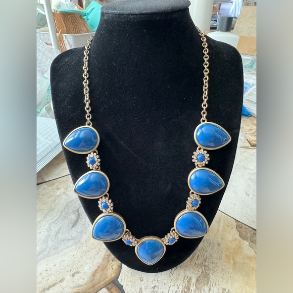 J Crew - Statement Tear Drop Necklace with Rhinestone Accents - Picture 1 of 6